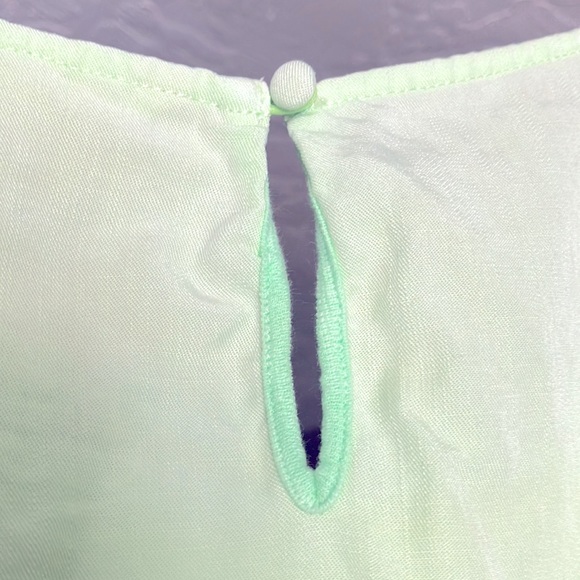 Pale Green, Two-Tone Plus-Size Blouse - Picture 5 of 8